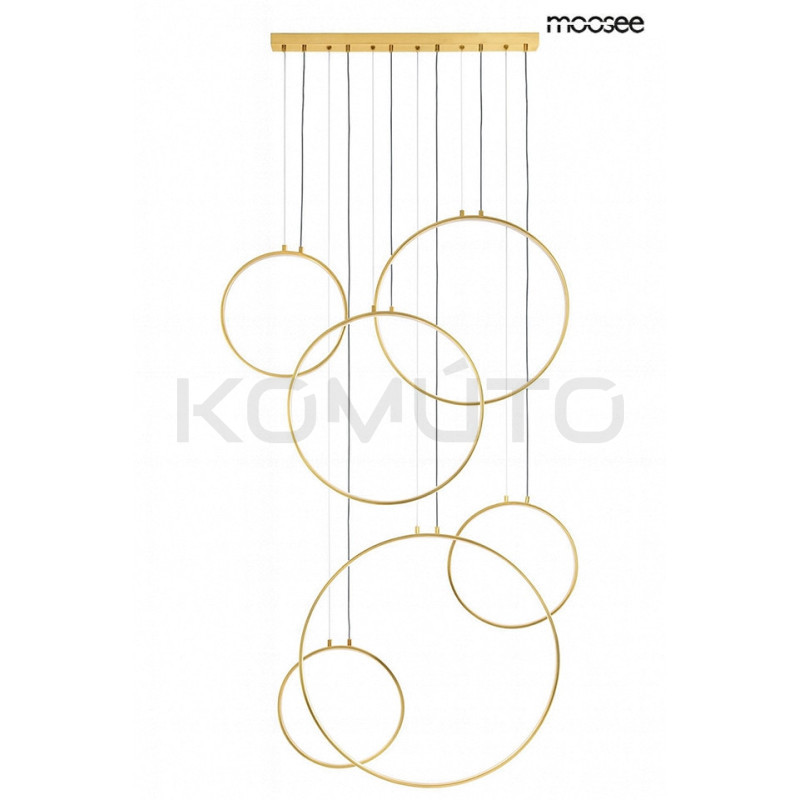 Lampa wisząca CIRCULO SIX złota Moosee – kaskada światła