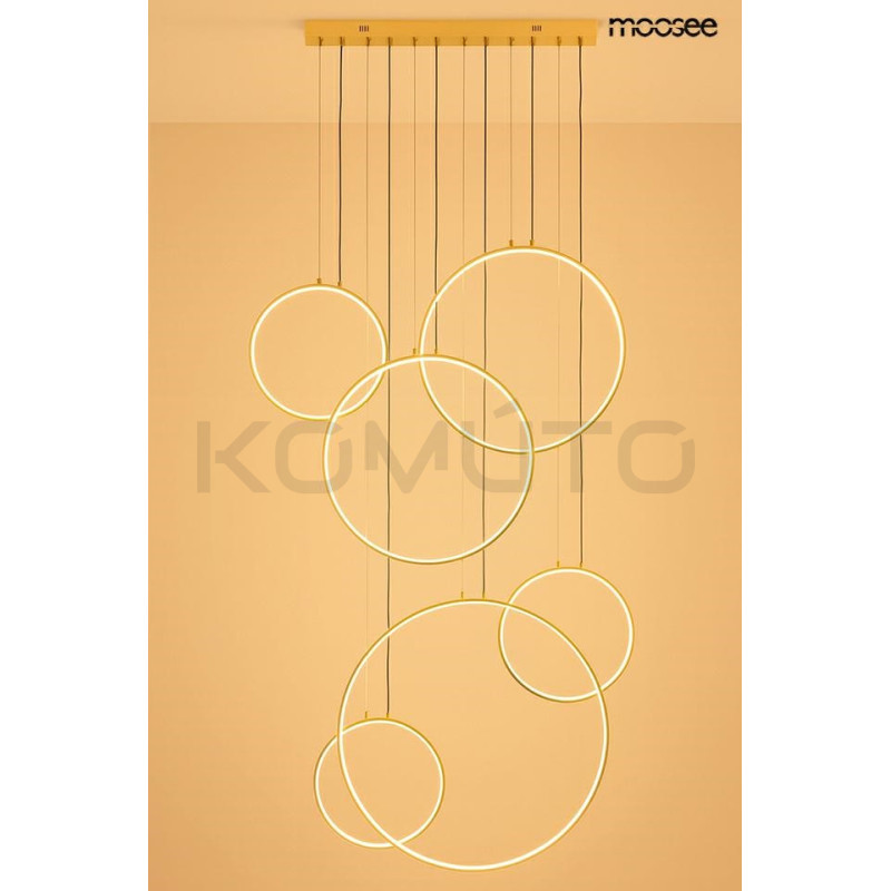 Lampa wisząca CIRCULO SIX złota Moosee – kaskada światła