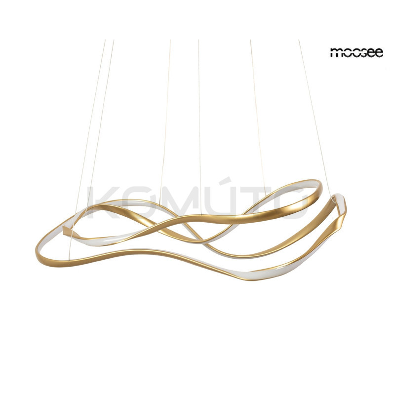 MOOSEE WAVES 2 złota – lampa wisząca jak złote fale światła