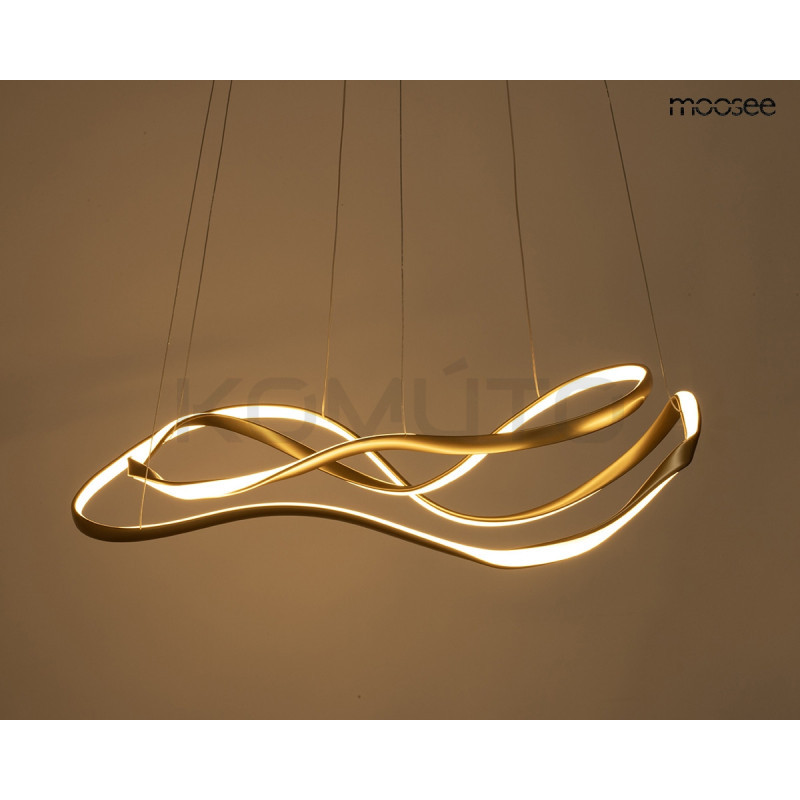 MOOSEE WAVES 2 złota – lampa wisząca jak złote fale światła