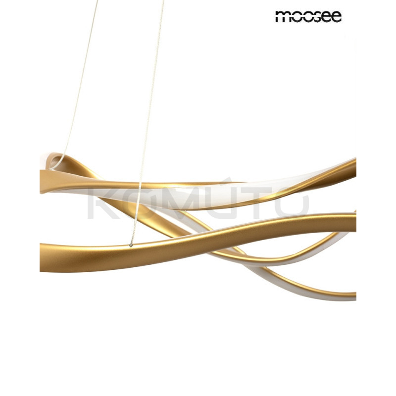 MOOSEE WAVES 2 złota – lampa wisząca jak złote fale światła