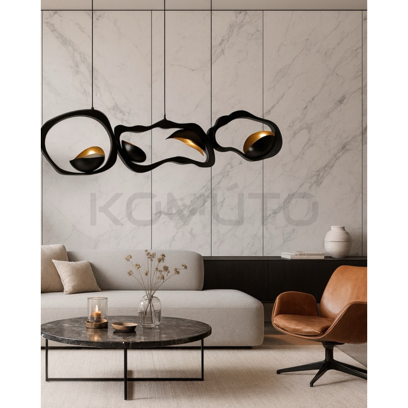 Lampa wisząca TORRE czarna – artystyczny design i  światło