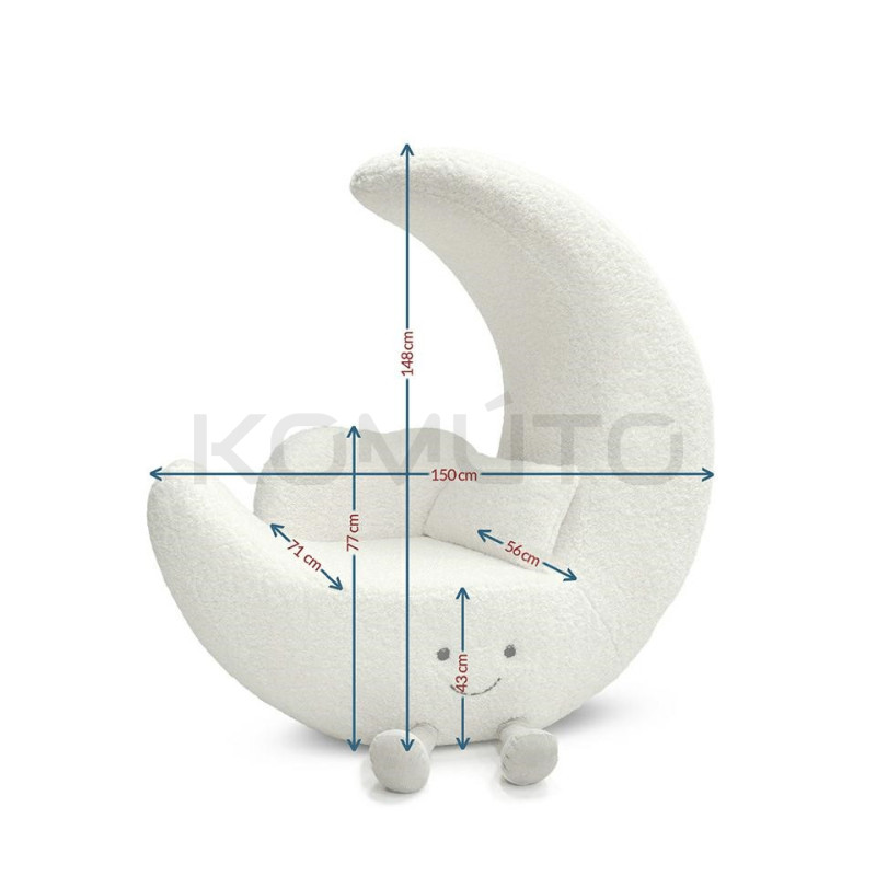 Fotel dziecięcy MOON biały – piękno i wyobraźnia w pokoju dziecka 