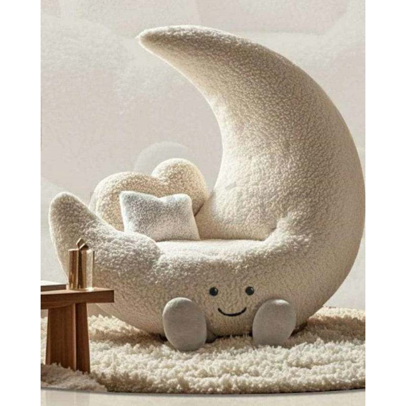 Fotel dziecięcy MOON biały – piękno i wyobraźnia w pokoju dziecka 