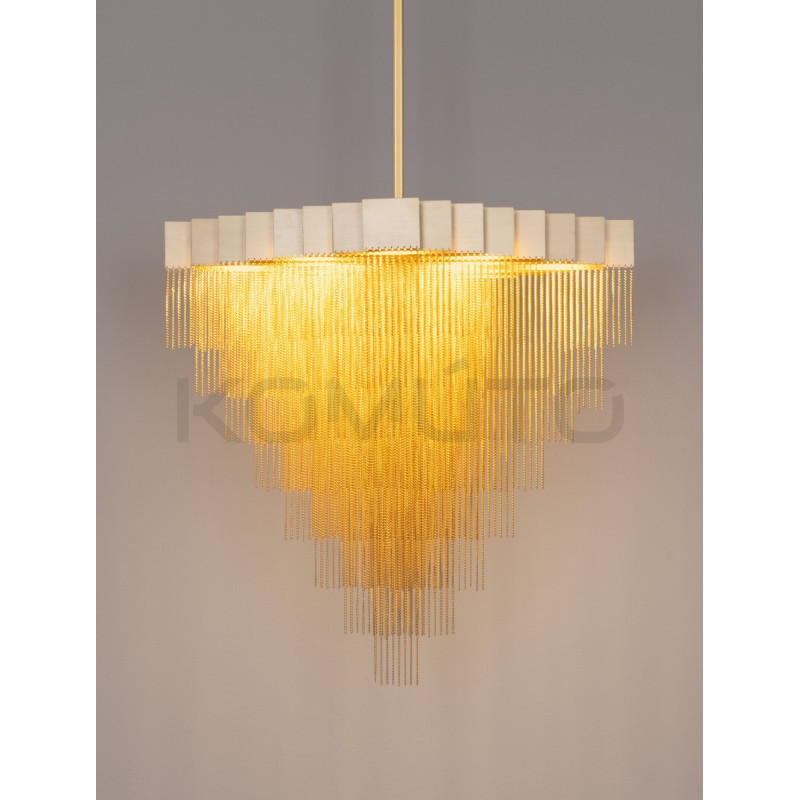 Złota lampa Pixel – światło, które maluje wnętrze