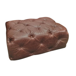 Sofa z pufą jak narożnik Chesterfield Moon skóra | Komuto.pl