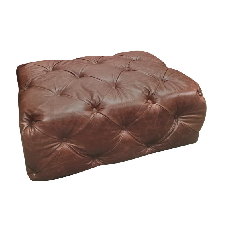 Sofa z pufą jak narożnik Chesterfield Moon skóra | Komuto.pl