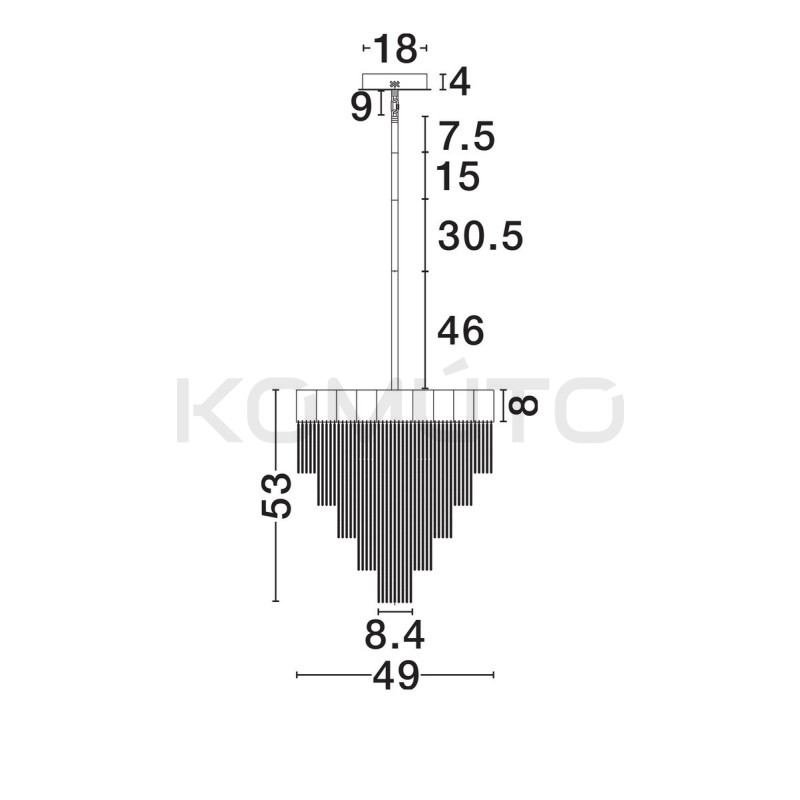 Pixel 49 – czarna lampa wisząca tworząca magię światła