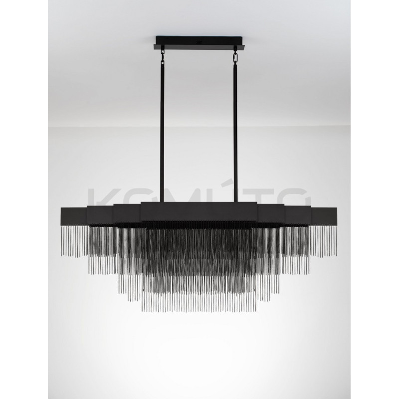 Pixel 120 × 31 – czarna lampa wisząca, która maluje światłem