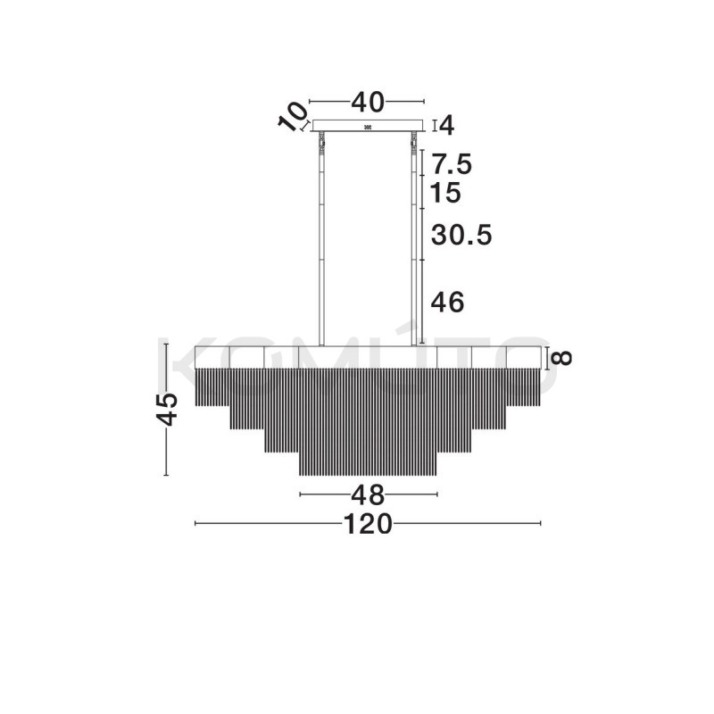 Pixel 120 × 31 – czarna lampa wisząca, która maluje światłem