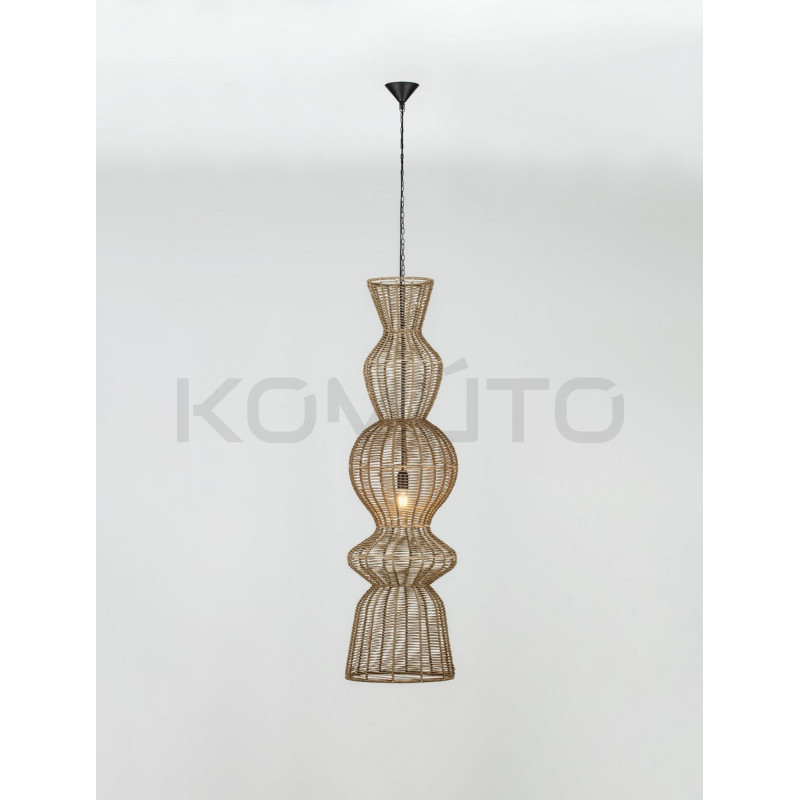 Baloo – pionowa lampa wisząca boho ze sznurka | oświetlenie