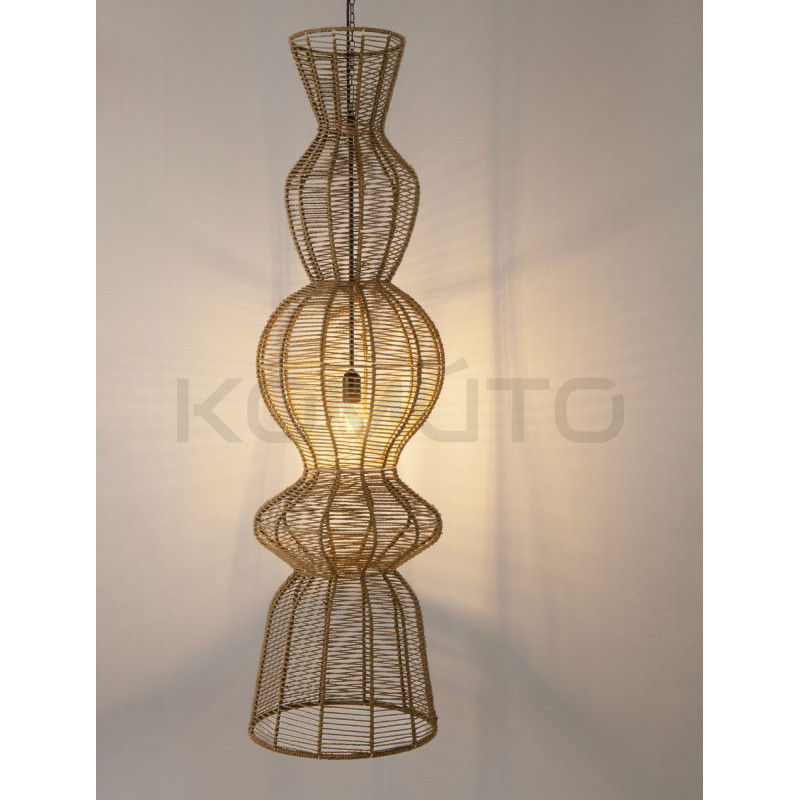 Baloo – pionowa lampa wisząca boho ze sznurka | oświetlenie