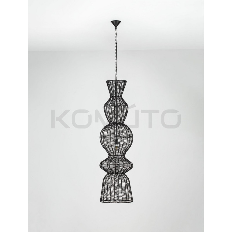 Baloo – pionowa lampa wisząca boho ze sznurka | oświetlenie