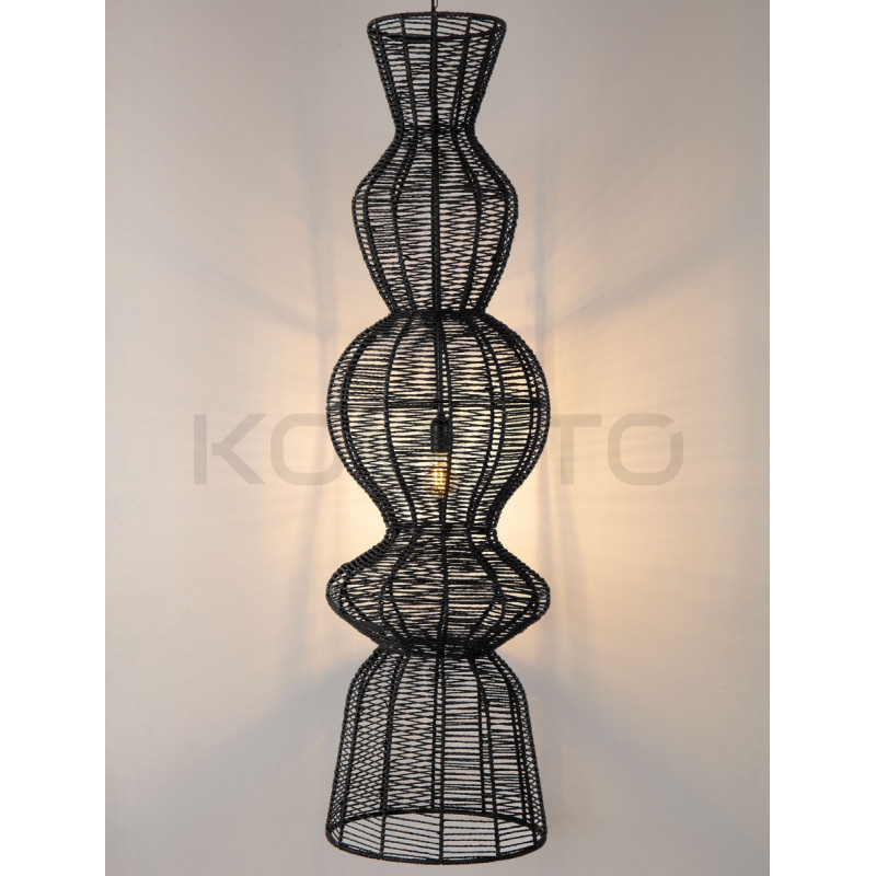 Baloo – pionowa lampa wisząca boho ze sznurka | oświetlenie