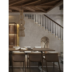 Baloo – pionowa lampa wisząca boho ze sznurka | oświetlenie