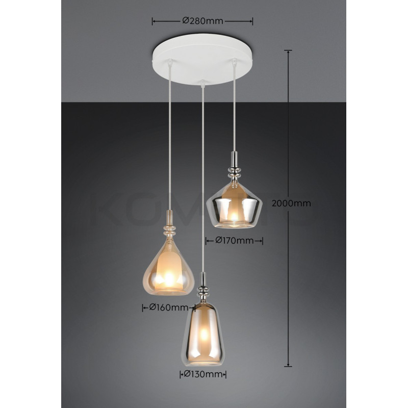 Lampa Marinet – artystyczne oświetlenie z 3 szklanymi kloszami