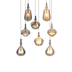 Marinet 8 – artystyczna lampa wisząca z 8 szklanymi kloszami