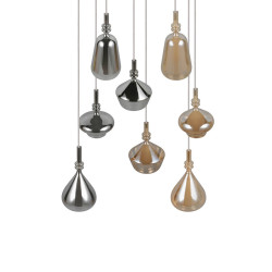 Marinet 8 – artystyczna lampa wisząca z 8 szklanymi kloszami