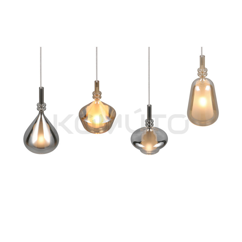 Lampa Marinet 4 – artystyczne połączenie bursztynu i chromu