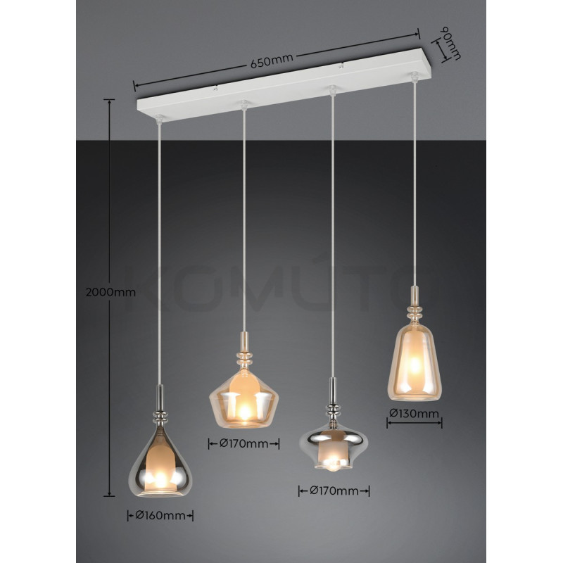 Lampa Marinet 4 – artystyczne połączenie bursztynu i chromu