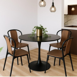 Stół Tulip Skinny 90 czarny – harmonia formy i światła