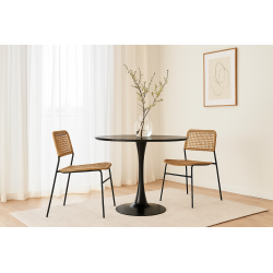 Stół Tulip Skinny 90 czarny – harmonia formy i światła