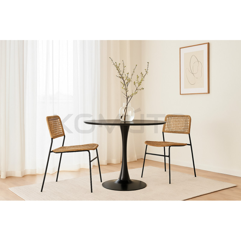 Stół Tulip Skinny 90 czarny – harmonia formy i światła