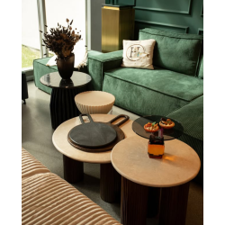 Stolik kawowy RAGNO – Marmur i drewno w artystycznej formie