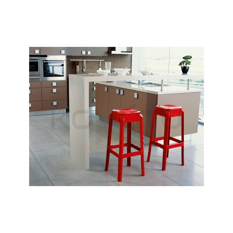 Stołek Charles 65 – przezroczysty hoker z poliwęglanu