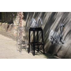 Stołek Charles 65 – przezroczysty hoker z poliwęglanu