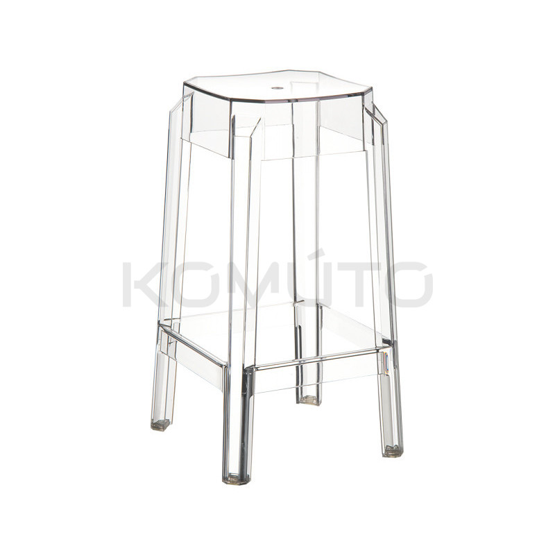 Stołek Charles 65 – przezroczysty hoker z poliwęglanu