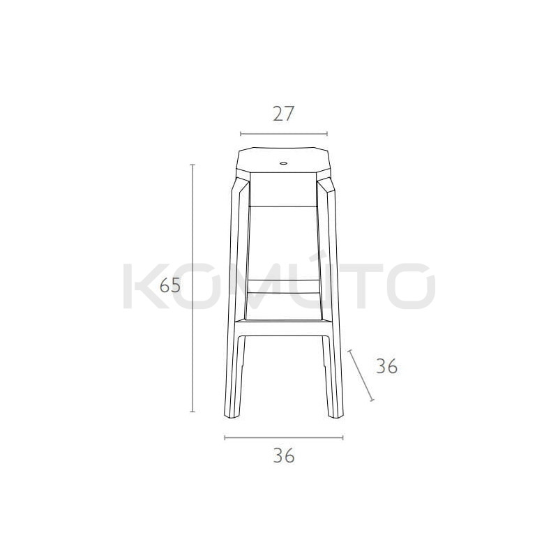  Nowoczesny hoker Charles 65 – czarny przezroczysty