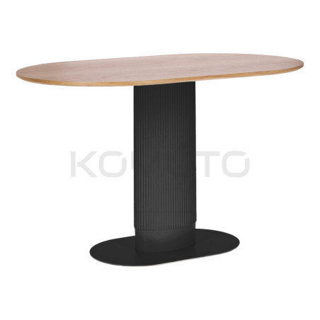 Stół owalny Gativel czarny fornir naturalny dębowy | Komuto.pl