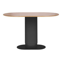 Stół owalny Gativel czarny fornir naturalny dębowy | Komuto.pl