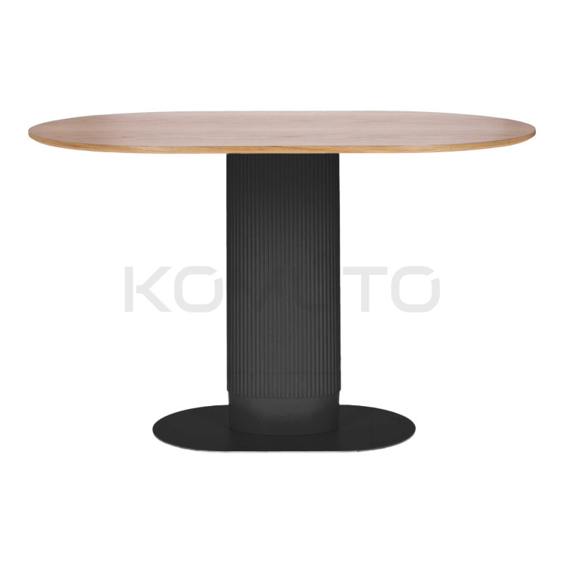 Stół owalny Gativel czarny fornir naturalny dębowy | Komuto.pl