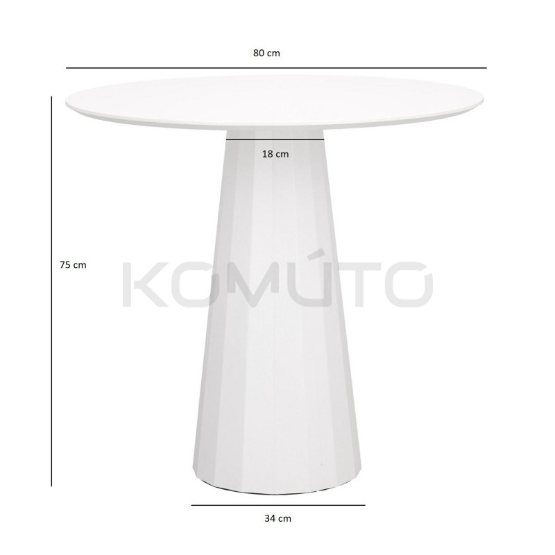 Stół okrągły Wenice czarny o średnicy 80 cm | Komuto.pl