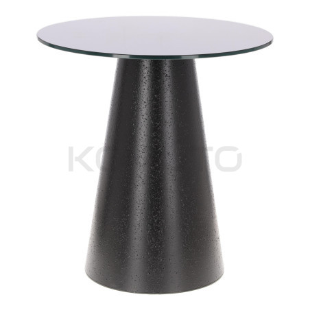 Czarny stolik kawowy Sweedy 60 – wysoki stolik ze szkłem