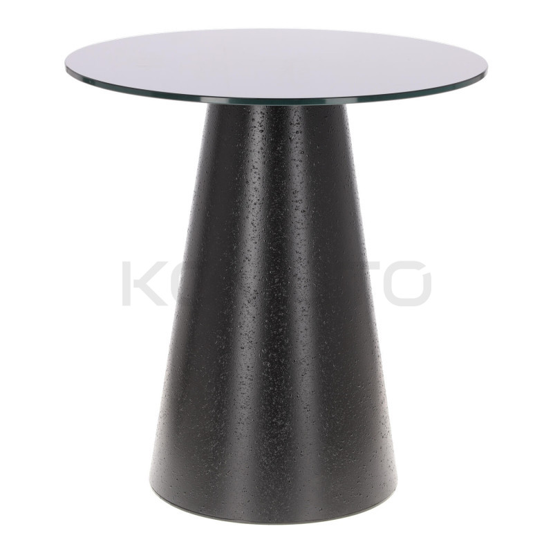 Czarny stolik kawowy Sweedy 60 – wysoki stolik ze szkłem