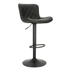 Hoker tapicerowany z oparciem obrotowy czarny Dlana | Komuto.pl