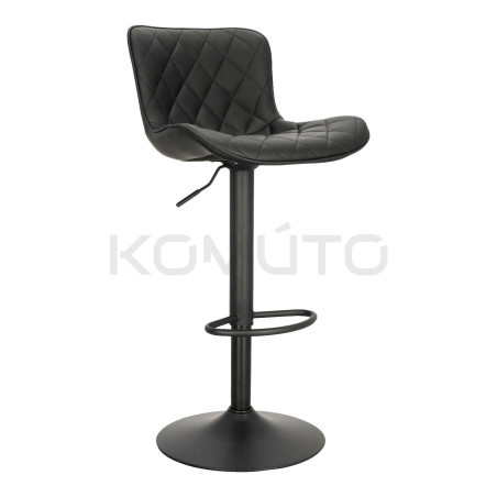 Hoker tapicerowany z oparciem obrotowy czarny Dlana | Komuto.pl