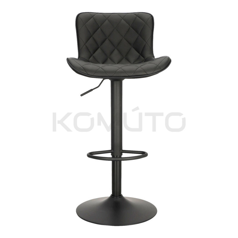 Hoker tapicerowany z oparciem obrotowy czarny Dlana | Komuto.pl