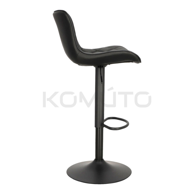 Hoker tapicerowany z oparciem obrotowy czarny Dlana | Komuto.pl