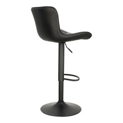 Hoker tapicerowany z oparciem obrotowy czarny Dlana | Komuto.pl