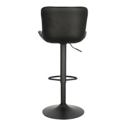 Hoker tapicerowany z oparciem obrotowy czarny Dlana | Komuto.pl