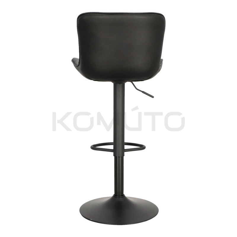 Hoker tapicerowany z oparciem obrotowy czarny Dlana | Komuto.pl