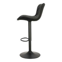 Hoker tapicerowany z oparciem obrotowy czarny Dlana | Komuto.pl