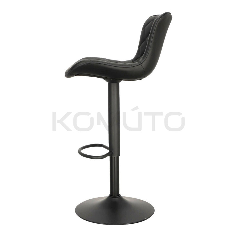 Hoker tapicerowany z oparciem obrotowy czarny Dlana | Komuto.pl