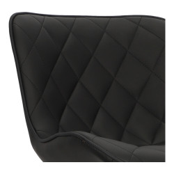 Hoker tapicerowany z oparciem obrotowy czarny Dlana | Komuto.pl