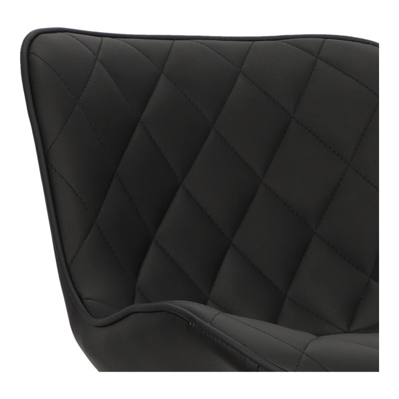 Hoker tapicerowany z oparciem obrotowy czarny Dlana | Komuto.pl