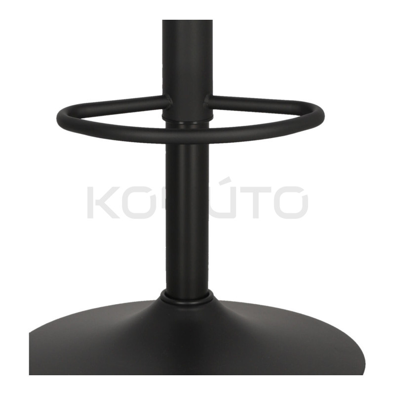 Hoker tapicerowany z oparciem obrotowy czarny Dlana | Komuto.pl